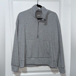 Avia Gray half-Zip ribbed Sweatshirt
